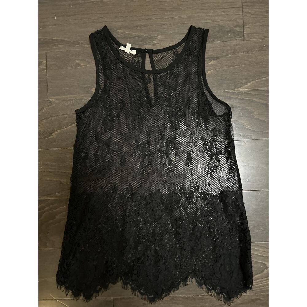 Black Sheer Sleeveless Lace Blouse Size S Coachella Festival Fairy Goth Maurices